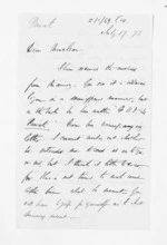 2 pages written 17 Jul 1873 by Francis Dart Fenton to Sir Donald McLean, from Inward letters - F D Fenton