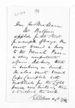 1 page written 17 Aug 1869 by George Sisson Cooper to Sir Donald McLean, from Inward letters - George Sisson Cooper