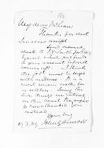 1 page written 19 Mar 1869 by John Gibson Kinross to Sir Donald McLean, from Inward letters -  John G Kinross