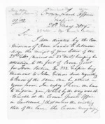 3 pages written 25 May 1859 by H S Webb in Napier City to Auckland Region, from Hawke's Bay.  McLean and J D Ormond, Superintendents - Public Works.  Lands and Survey Office.  Crown Lands Office