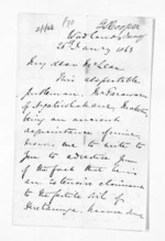 3 pages written 26 Jan 1863 by George Sisson Cooper in Woodlands to Sir Donald McLean, from Inward letters - George Sisson Cooper