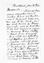 4 pages written 25 Jun 1860 by Rev Meyrick Lally in Christchurch City to Sir Donald McLean, from Inward letters - Surnames, Lai - Lal