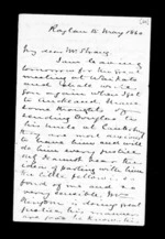 3 pages written 15 May 1860 by Sir Donald McLean in Raglan to Robert Roger Strang, from Family correspondence - Robert Strang (father-in-law)