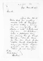 7 pages written 16 Mar 1873 by George Thomas Fannin to Sir Donald McLean, from Inward letters - G T Fannin