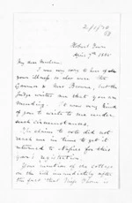 4 pages written 7 Apr 1865 by Bingham Arthur Ferard to Sir Donald McLean, from Inward letters - B A Ferard