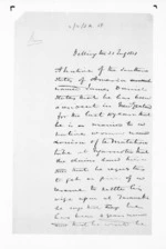 2 pages written 21 Jul 1851 by Sir Donald McLean to Wellington, from Native Land Purchase Commissioner - Papers