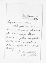 1 page written 15 Jun 1874 by Captain Henry Dowdeswell Pitt in Melbourne to Sir Donald McLean, from Inward letters - H D Pitt
