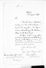4 pages written 5 Aug 1868 by Edward Lister Green in Napier City to Sir Donald McLean in Wellington, from Hawke's Bay.  McLean and J D Ormond, Superintendents - Letters to Superintendent