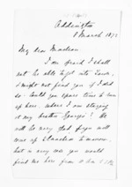 2 pages written 8 Mar 1872 by Sir John Hall to Sir Donald McLean, from Inward letters -  Sir John Hall
