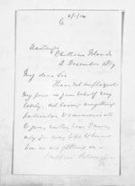 5 pages written 2 Dec 1867 by William Esdaile Thomas in Chatham Islands to Sir Donald McLean, from Inward letters - Surnames, Thomas