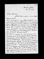 2 pages written 15 May 1874 by Sir Robert Donald Douglas Maclean in Wellington to Sir Donald McLean, from Inward family correspondence - Douglas Maclean (son)