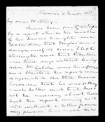 6 pages written 15 Mar 1855 by Sir Donald McLean to Robert Roger Strang, from Family correspondence - Robert Strang (father-in-law)