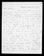 4 pages written 15 Mar 1870 by John Davies Ormond in Napier City to Sir Donald McLean, from Inward letters - J D Ormond