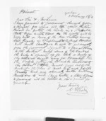 2 pages written 3 Feb 1876 by George Edward Read in Gisborne to Sir Donald McLean, from Inward letters -  G E Read