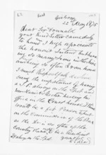 1 page written 22 May 1875 by George Edward Read in Gisborne to Sir Donald McLean, from Inward letters -  G E Read