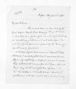 4 pages written 13 Aug 1868 by John Chilton Lambton Carter in Napier City to Sir Donald McLean, from Inward letters - J C Lambton Carter