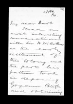2 pages written 15 Apr 1874 by Sir Donald McLean to Robert Hart, from Inward family correspondence - Robert Hart (brother-in-law)