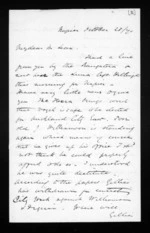 4 pages written 28 Oct 1870 by John Davies Ormond in Napier City to Sir Donald McLean, from Inward letters - J D Ormond