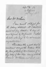 2 pages written 14 Aug 1868 by Edward Lister Green in Napier City to Sir Donald McLean, from Inward letters - Edward L Green