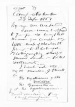 2 pages written 23 Sep 1861 by Sir James Edward Alexander to Sir James Edward Alexander, from Inward letters - Sir J E Alexander