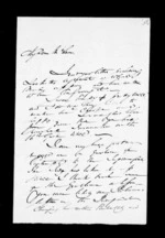 2 pages written 26 Jul 1852 by Robert Roger Strang to Sir Donald McLean, from Family correspondence - Robert Strang (father-in-law)