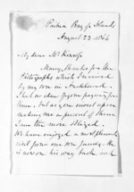 3 pages written 23 Aug 1866 by an unknown author in Bay of Islands to John Gibson Kinross, from Inward letters -  John G Kinross