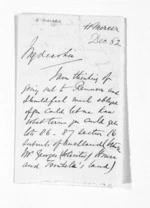2 pages written 16 Dec 1864 by Captain H Mercer, from Inward letters - Surnames, Mau - Mer