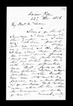 9 pages written 22 Dec 1856 by Robert Roger Strang to Sir Donald McLean, from Family correspondence - Robert Strang (father-in-law)