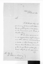 2 pages written 14 Mar 1865 by Sir Donald McLean in Wellington to Wellington, from Hawke's Bay.  McLean and J D Ormond, Superintendents - Letters to Superintendent