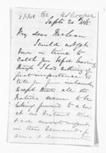 7 pages written 20 Sep 1865 by George Sisson Cooper to Sir Donald McLean, from Inward letters - George Sisson Cooper