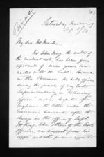 2 pages written 8 Apr 1871 by John Williamson to Sir Donald McLean, from Inward letters - Surnames, Williamson