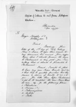 2 pages written 29 Dec 1875 by an unknown author in Alexandra to Charles Heaphy in Wellington City, from Inward letters -  Charles Heaphy