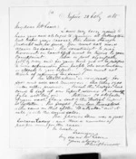 1 page written 28 Feb 1865 by John Gibson Kinross in Napier City to Sir Donald McLean, from Inward letters -  John G Kinross