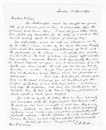 1 page written 22 Apr 1870 by Sir Francis Dillon Bell in London to Sir Donald McLean, from Inward letters - Francis Dillon Bell
