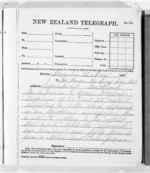 3 pages written 25 May 1876 by Sir Donald McLean in Alexandra to Sir George Grey in Auckland City, from Native Minister and Minister of Colonial Defence - Outward telegrams
