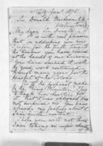 5 pages written 19 Jan 1875 by Sir William Martin in Wellington to Sir Donald McLean, from Inward letters - Sir William Martin