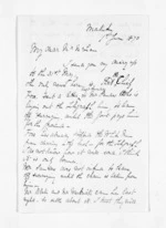 2 pages written 1 Jun 1870 by H F Way in Maketu to Sir Donald McLean, from Inward letters and diary extracts - H F Way