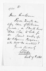 1 page written 9 Oct 1865 by George Sisson Cooper to Sir Donald McLean, from Inward letters - George Sisson Cooper