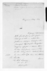 4 pages written 1 May 1849 by Edward John Eyre and Sir Donald McLean in Wanganui to Alfred Domett, from Native Land Purchase Commissioner - Papers