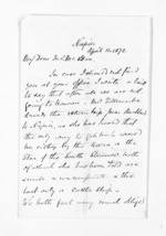 3 pages written 11 Apr 1872 by Algernon Gray Tollemache in Napier City to Sir Donald McLean, from Inward letters - A G Tollemache