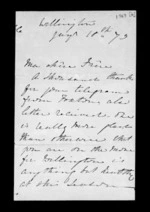 9 pages written 18 Jan 1875 by Annabella McLean in Wellington to Sir Donald McLean, from Inward family correspondence - Annabella McLean (sister)