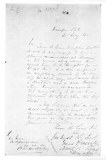1 page written 20 Jul 1865 by Lieutenant-Colonel James Fraser in Waiapu, from Superintendent, Hawkes Bay and Government Agent, East Coast - Papers