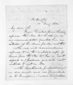 3 pages written 19 May 1872 by Colonel William Moule in Wellington to Sir Donald McLean, from Inward letters - W Moule