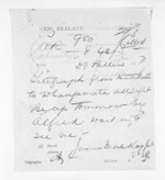 1 page written 11 Oct 1871 by James Mackay to Dr Daniel Pollen in Auckland Region, from Native Minister and Minister of Colonial Defence - Inward telegrams