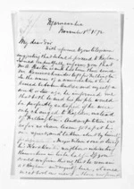 4 pages written 1 Nov 1872 by Robert Smelt Bush in Ngaruawahia to Sir Donald McLean in Wellington, from Inward letters - Robert S Bush