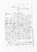 10 pages written 8 Aug 1859 by Sophia W Kingdon in Remuera to Sir Donald McLean, from Inward letters -  Kingdon, George and Sophia