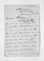 3 pages written 24 Jan 1872 by Sir William Russell Russell in Hawke's Bay Region to Sir Donald McLean, from Inward letters - Surnames, Rus - Rye