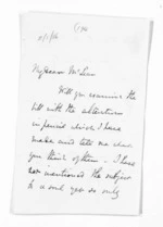 2 pages written by Sir Thomas Robert Gore Browne to Sir Donald McLean, from Inward letters - Sir Thomas Gore Browne (Governor)