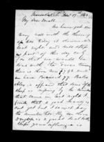 2 pages written 17 Dec 1863 by Archibald John McLean in Maraekakaho to Sir Donald McLean, from Inward family correspondence - Archibald John McLean (brother)