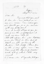 4 pages written 1 Aug 1874 by Alfred Carter in Napier City to Sir Donald McLean in Wellington, from Inward letters -  Surnames, Car
